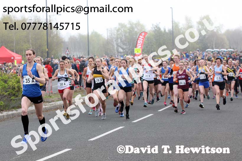 Senior womens 2019 Elswick Harirers Good Friday Road Relay, Newburn, Newcastle. Photo:  David T. Hewitson/Sports for All Pics